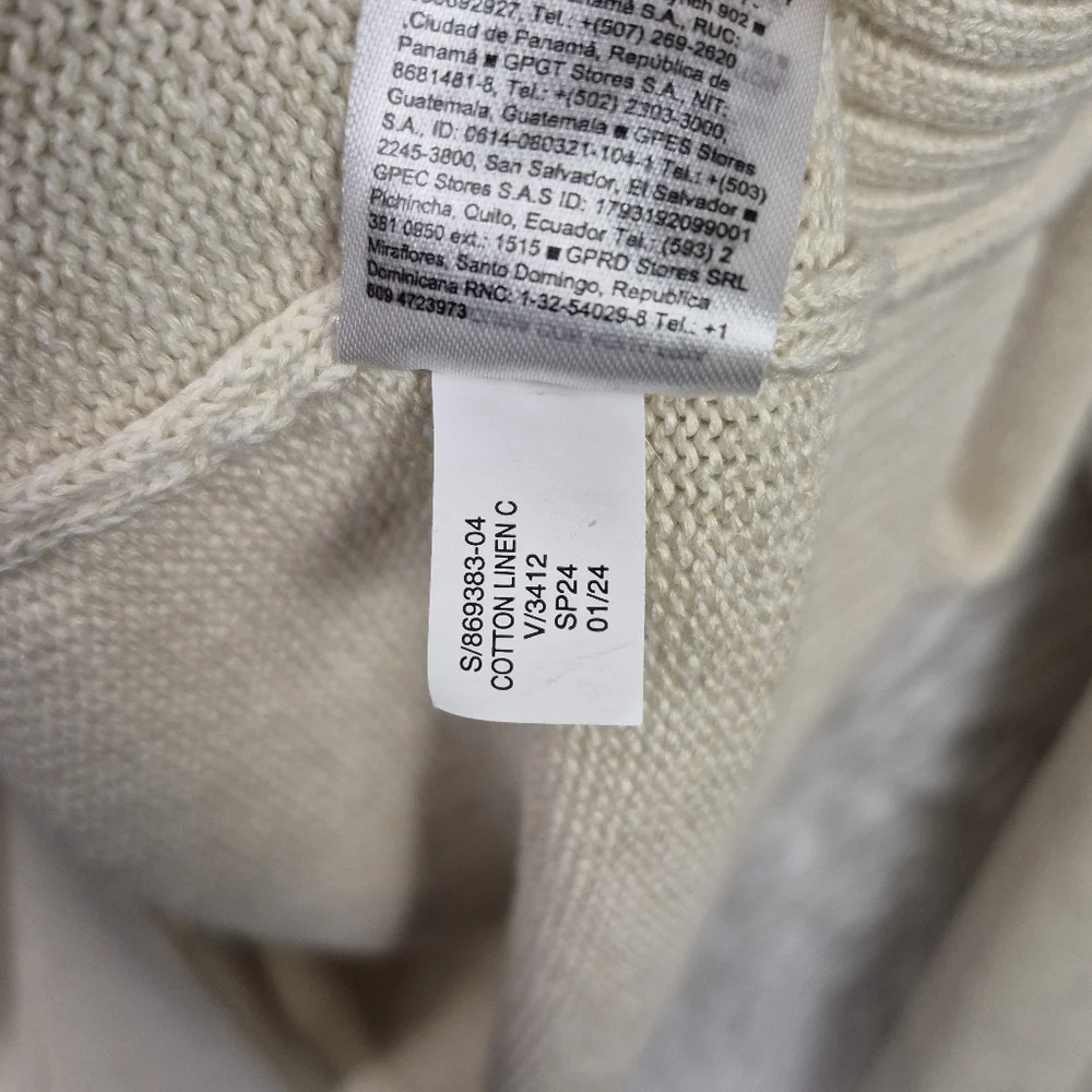 Banana Republic Beige‎ Giorgio Linen Cotton Blend Sweater Mens 2XLT Quiet Luxury